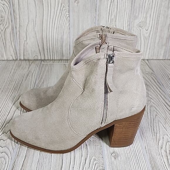 Asos Taupe Leather Suede Ankle Boots Womens Size 7 - Picture 4 of 13
